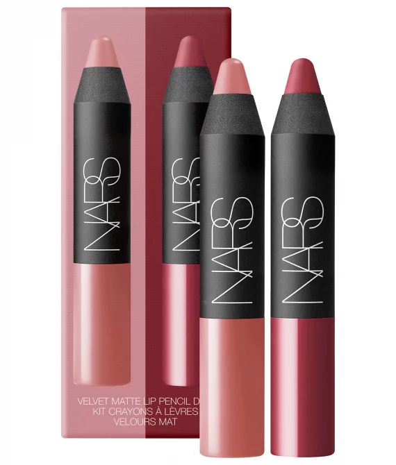 Mini Velvet Matte Lipstick Pencil Duo – Matte chestnut Rose / Matte dusty rose